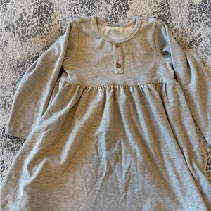 Charming Cream and Grey Kids Casual Dress